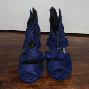 Blue Strappy High Heels